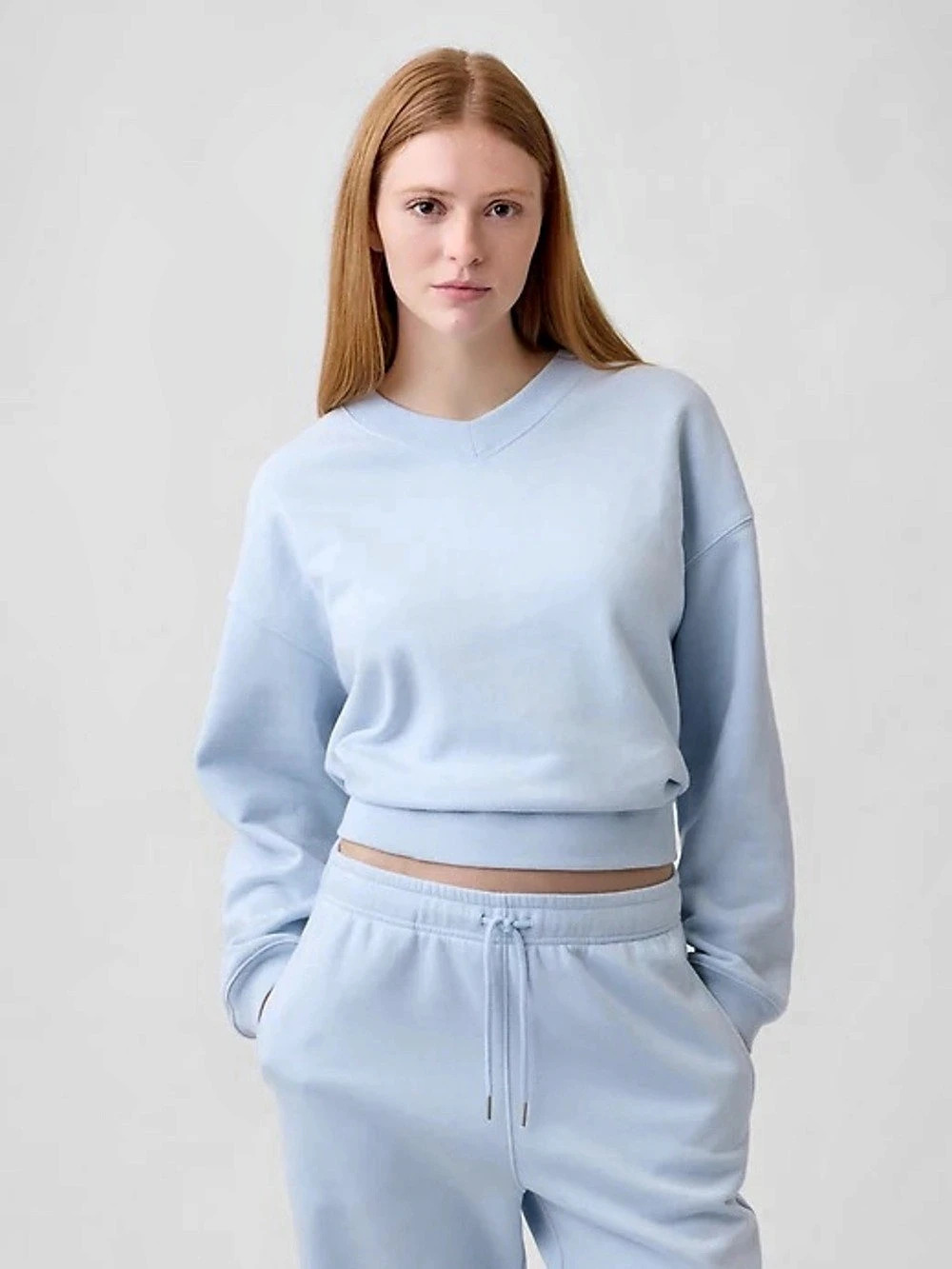 Gap V-Neck Sweatshirt Blue XS NWT